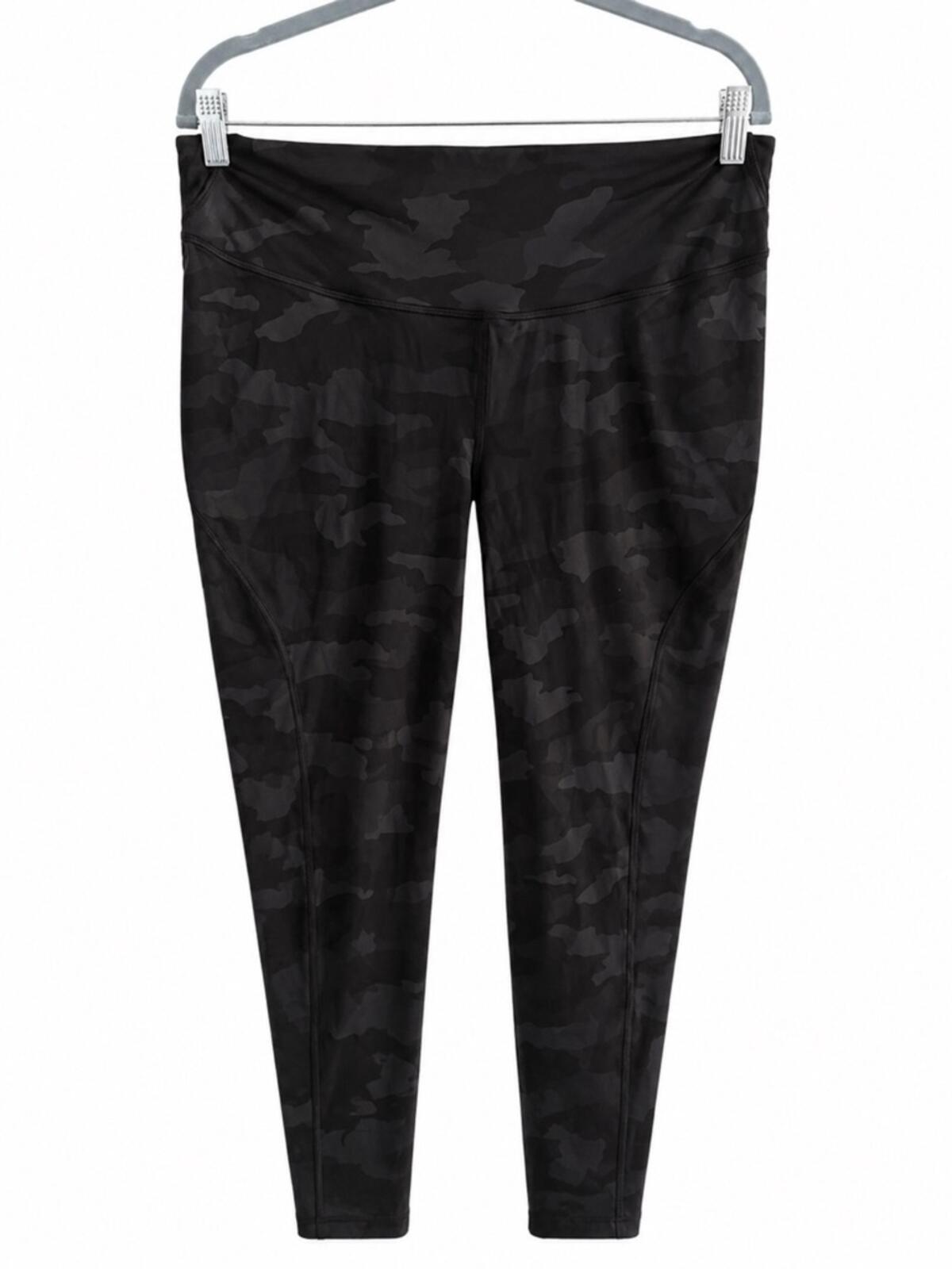 Lululemon Base Pace High-Waist Black Camo Leggings Size 18