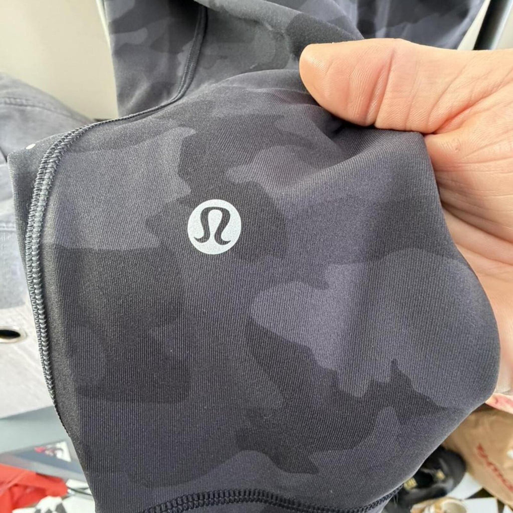 Lululemon Base Pace Black Camo Leggings w/Pockets Size 14