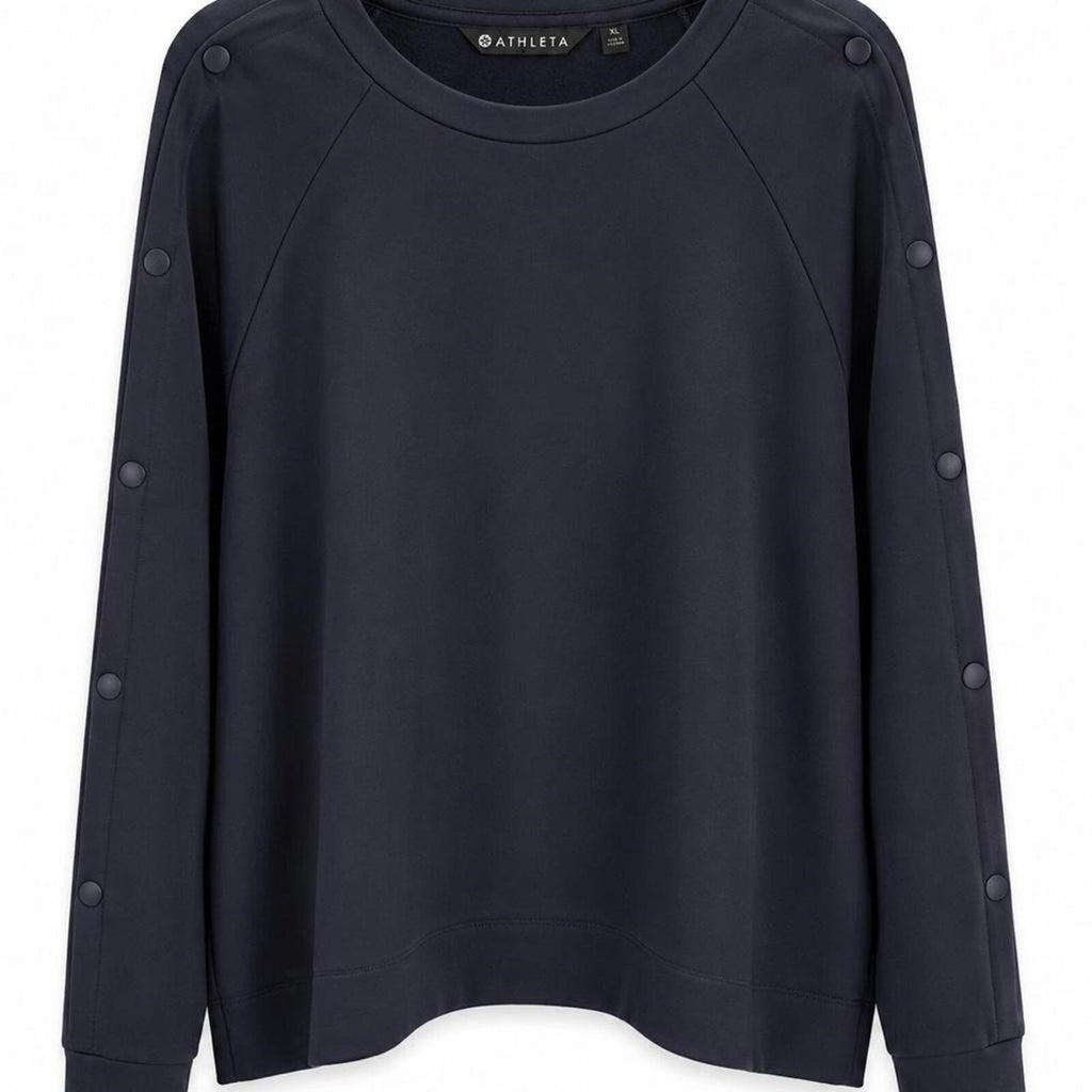 Athleta Long Sleeve Top w/Button Detail Down Sleeves, EUC Size XL