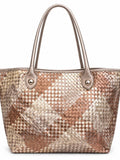 Elliot Lucca Metallic Woven Leather Shoulder bag, in great shape!