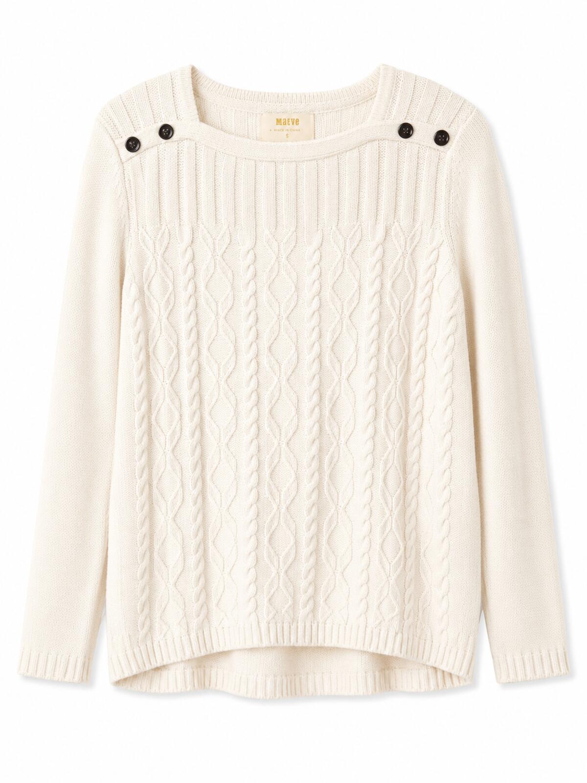Jones New York Signature Sweater w/Button Detail