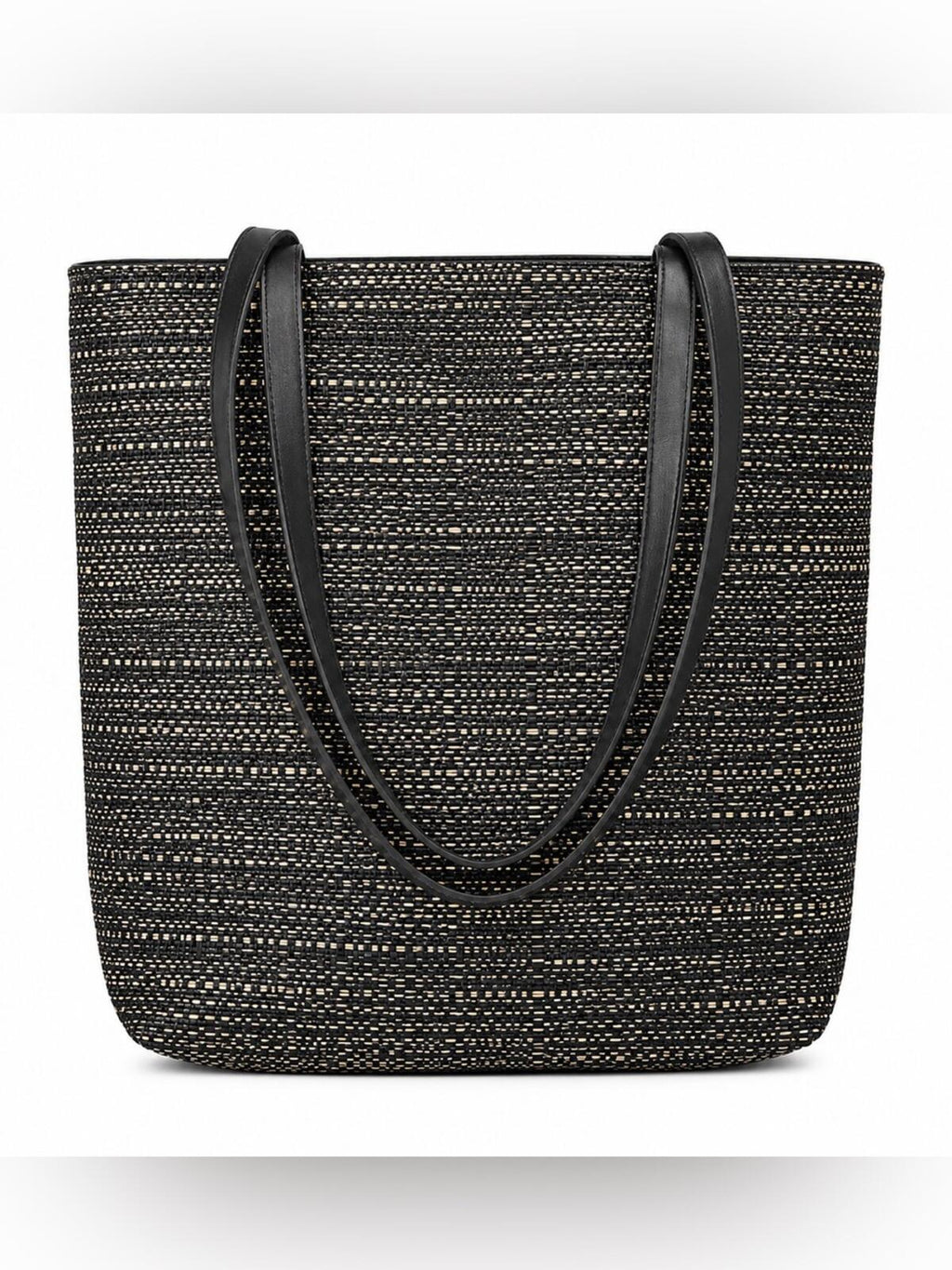 Chilewich Black Woven Tote Bag Large Market Travel Shoulder Bag