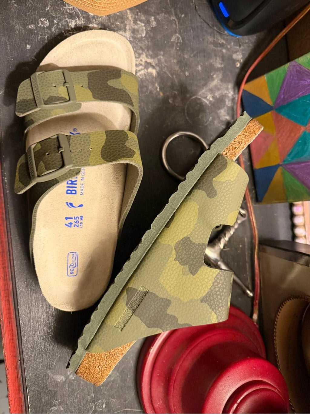 Birkenstock Arizona w/Soft in Camo Size 41 (Women’s 10/Mens 8)