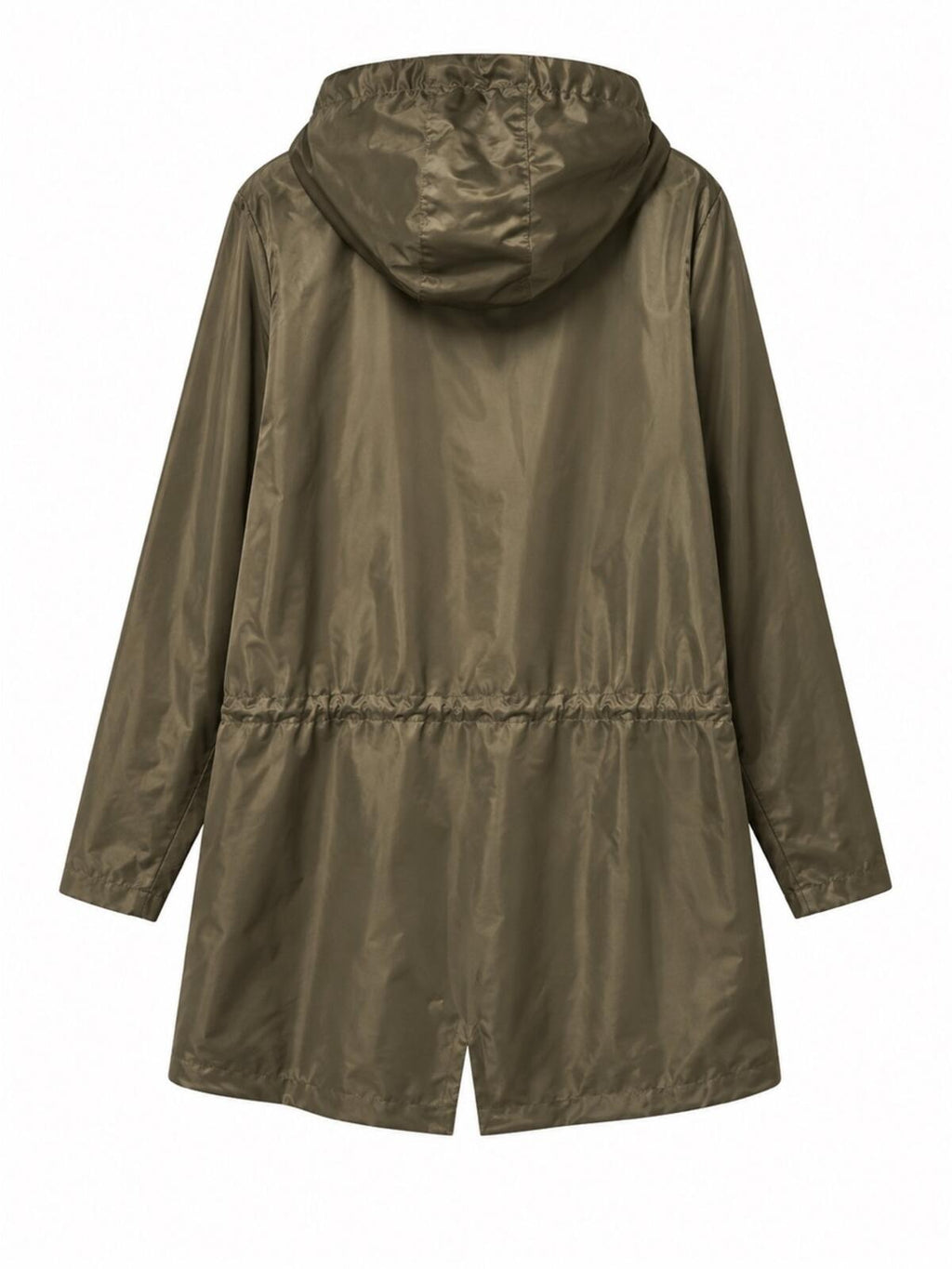 Olive Green Hooded Anorak Jacket with Striped Lining Size 4x but runs small