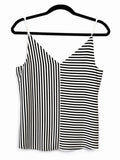 Express Black and White Striped V-Neck Cami Tank