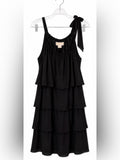 Michael Kors Black Tiered Sleeveless Dress with Shoulder Tie Size XL Like New