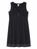 J. Jill Sleeveless V-Neck Midi Dress with Embroidered Hem and Tulle Trim