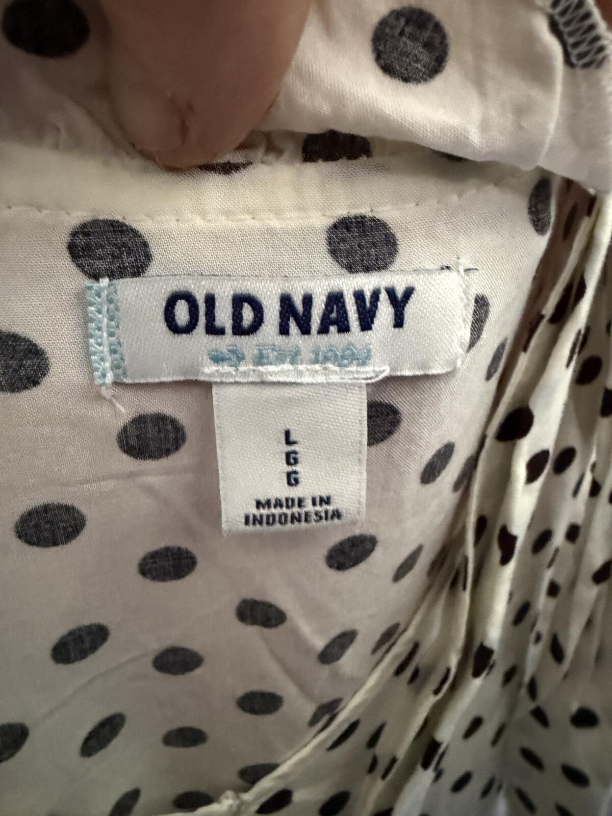 Old Navy Polka Dot Sleeveless Dress w/Tie Waist and Ruffle Trim