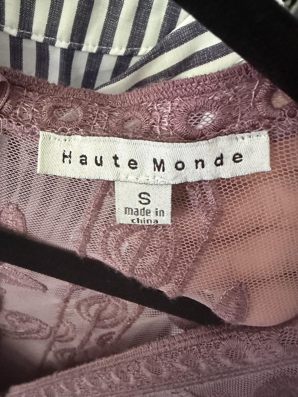 Haute Monde Lined Sheer Floral Embroidered Dress Size S EUC