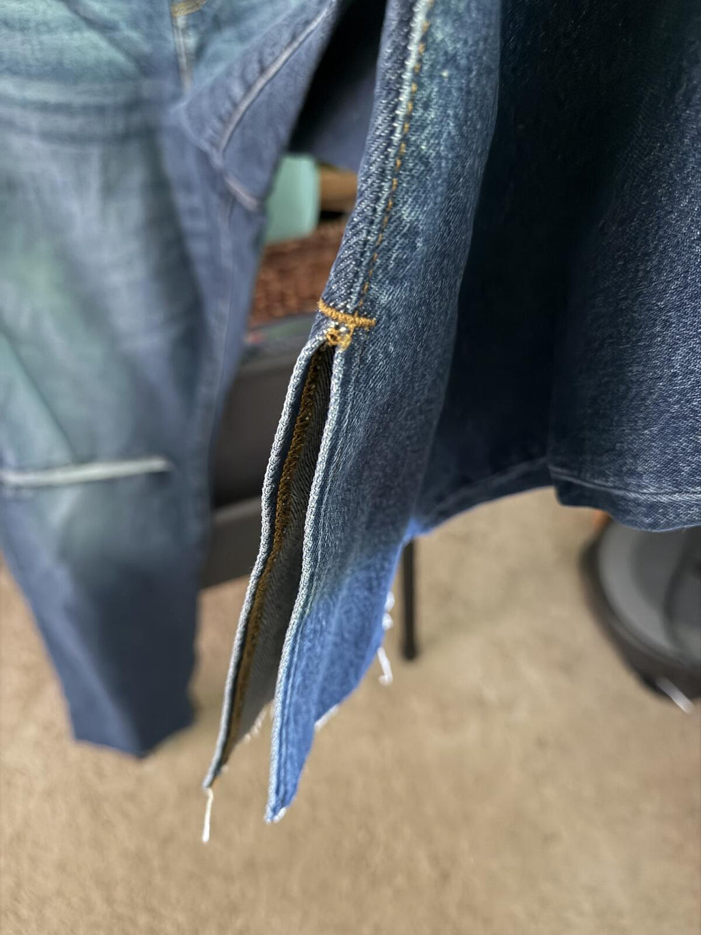 Good American Good Boy Jeans w/Distressed Detail 0071