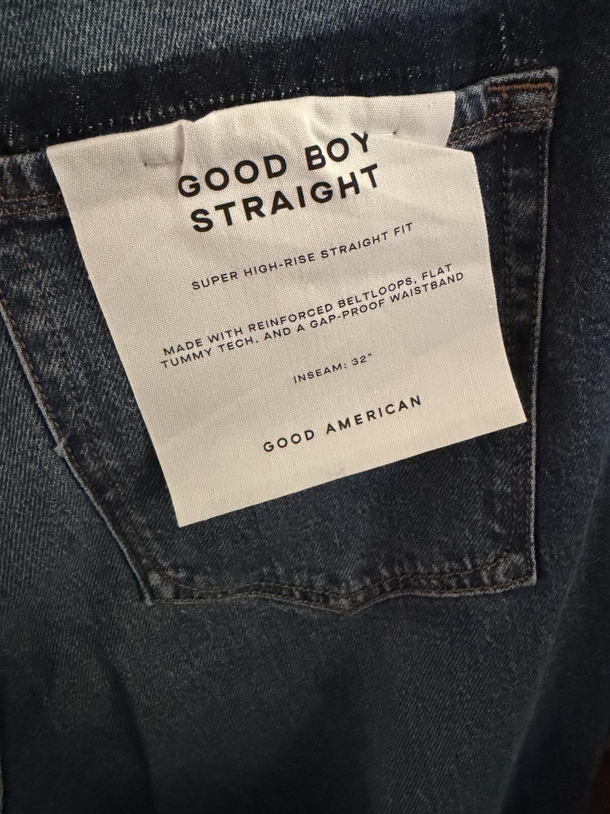 Good American Good Boy Jeans w/Distressed Detail 0071