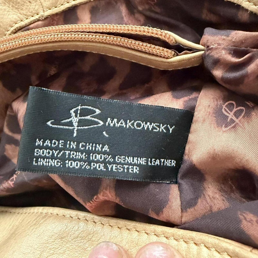 B Makowsky Leather Shoulder Bag, Y2K Slouchy Boho Style