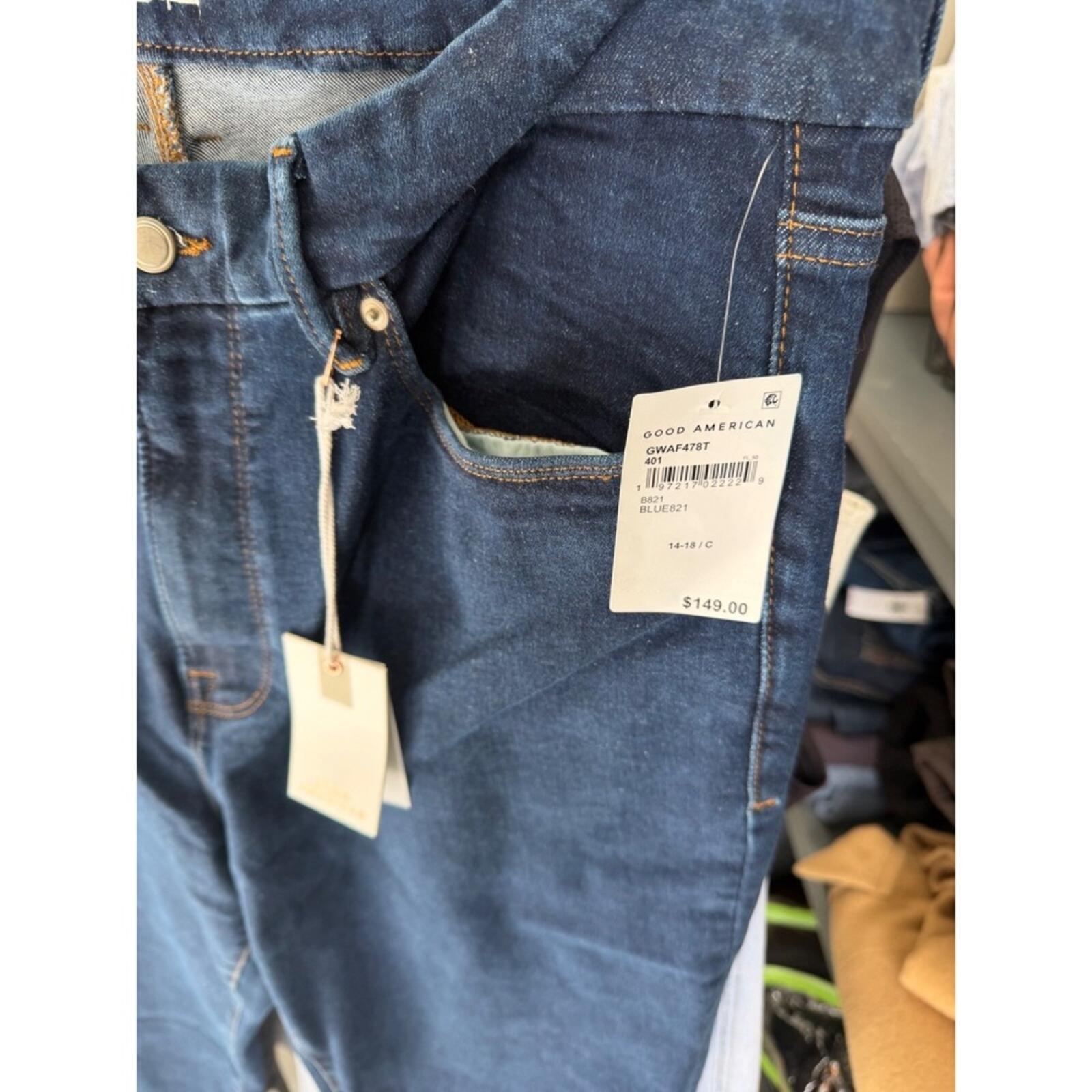Good American Always Fits Good Legs Skinny Jeans 14-18, Dark Blue w/Stretch 0074