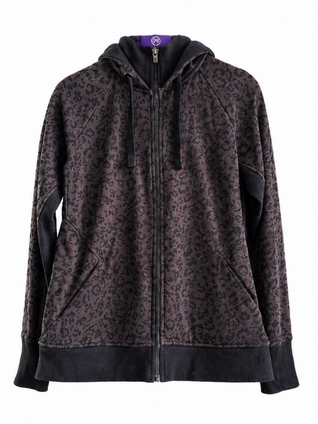 Athleta Leopard Full Zip Hoodie, Size M Excellent Condition.