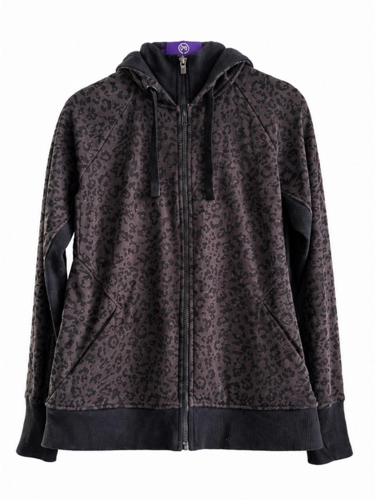 Athleta Leopard Full Zip Hoodie, Size M Excellent Condition.