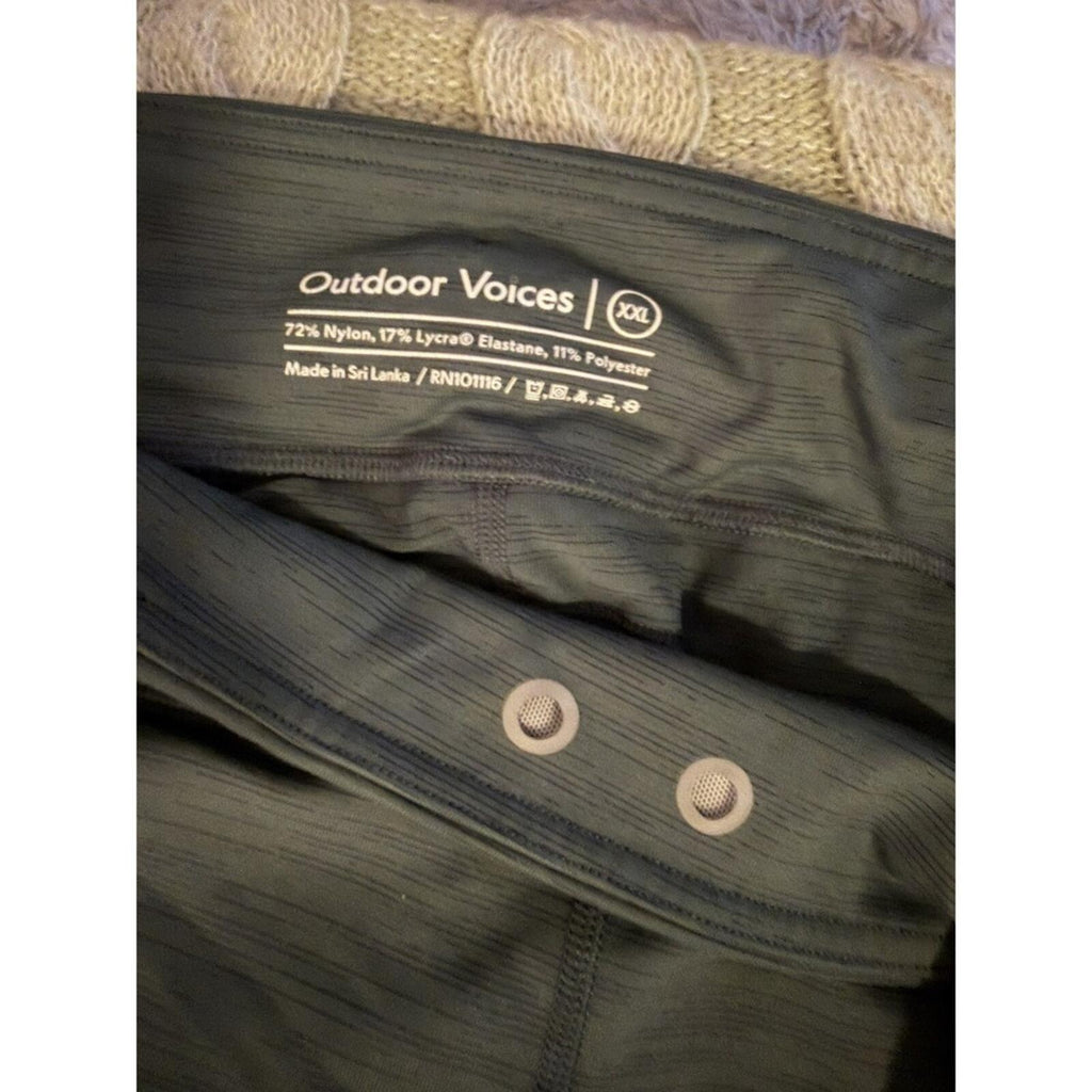 Outdoor Voices Flex Crop Leggings Evergreen Women's XXL Stretch Athletic